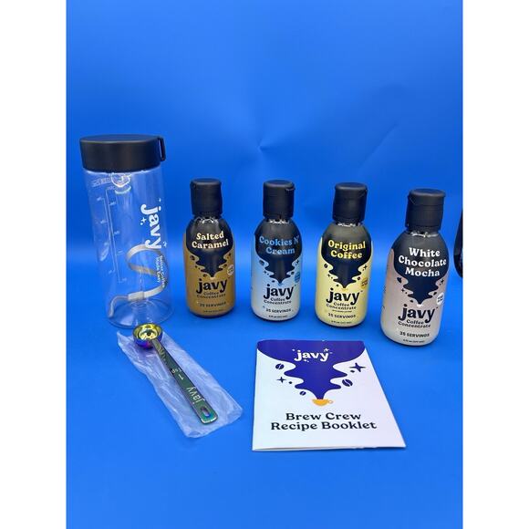 Javvy Coffee Concentrate 4 Piece Variety Pack Cold Brew Coffee 35 Servings Ea - Picture 1 of 7